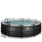 EXIT Black Leather pool ø488x122cm med sandfilterpump - svart