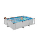EXIT Soft Grey pool 300x200x65cm med filterpump - gr&aring;