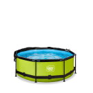 EXIT Lime pool &oslash;244x76cm med filterpump och solsegel - gr&ouml;n