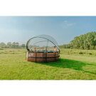 EXIT Wood pool ø427x122cm med sandfilterpump och tak - brun