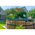 EXIT Wood pool ø450x122cm med filterpump - brun