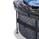 EXIT Stone pool ø450x122cm med sandfilterpump och tak och värmepump - grå
