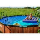 EXIT Wood pool ø427x122cm med filterpump - brun