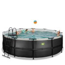 EXIT Black Leather pool ø450x122cm med filterpump - svart