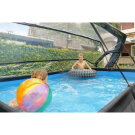 EXIT Black Wood pool 300x200x65cm med filterpump och tak - svart