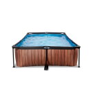 EXIT Wood pool 300x200x65cm med filterpump - brun