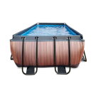 EXIT Wood pool 400x200x122cm med filterpump - brun