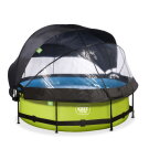 EXIT Lime pool ø300x76cm med filterpump och tak och solsegel - grön