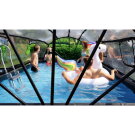 EXIT Wood pool 540x250x100cm med sandfilterpump och tak - brun