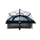 EXIT Black Wood pool 300x200x65cm med filterpump och tak - svart