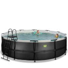 EXIT Black Leather pool &oslash;488x122cm med sandfilterpump - svart