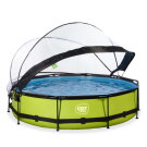 EXIT Lime pool ø360x76cm med filterpump och tak - grön