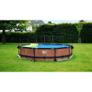 EXIT Wood pool ø360x76cm med filterpump - brun