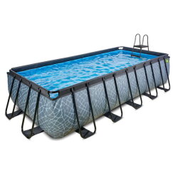 EXIT Stone pool 540x250x122cm med sandfilterpump - gr&aring;