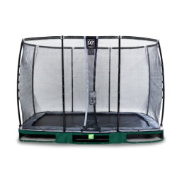 EXIT Elegant Premium ground trampoline 214x366cm with Deluxe safety net - green