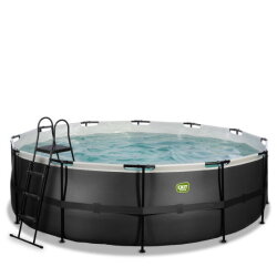EXIT Black Leather pool &oslash;450x122cm med sandfilterpump - svart