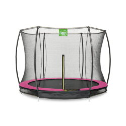 EXIT Silhouette nedgrävd studsmatta ø244cm med skyddsnät - rosa