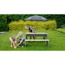 EXIT Aksent sand & water and picnic table (2 benches) with parasol and gardening tools