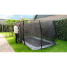 EXIT InTerra ground level trampoline 244x427cm with safety net - green