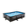 EXIT Black Wood pool 300x200x65cm med filterpump - svart