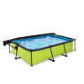 EXIT Lime pool 300x200x65cm med filterpump och solsegel - grön