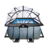EXIT Stone pool 540x250x100cm med sandfilterpump och tak och värmepump - grå