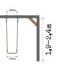 EXIT Aksent wooden play tower with a nest swing - grey