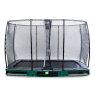 EXIT Elegant ground trampoline 244x427cm with Economy safety net - green