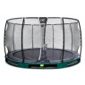 EXIT Elegant Premium ground trampoline ø427cm with Deluxe safety net - green