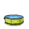 EXIT Lime pool ø244x76cm med filterpump och tak - grön