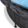 EXIT Black Wood pool ø244x76cm med filterpump och solsegel - svart