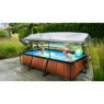 EXIT Wood pool 300x200x65cm med filterpump och tak - brun