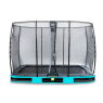 EXIT Elegant ground trampoline 214x366cm with Economy safety net - blue