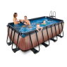 EXIT Wood pool 400x200x122cm med sandfilterpump - brun