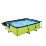 EXIT Lime pool 300x200x65cm med filterpump och tak och solsegel - grön