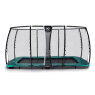 EXIT Supreme ground level trampoline 244x427cm with safety net - green