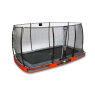 EXIT Elegant ground trampoline 214x366cm with Economy safety net - red
