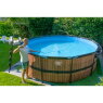 EXIT Wood pool ø450x122cm med filterpump - brun