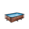 EXIT Wood pool 220x150x65cm med filterpump - brun