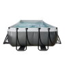 EXIT Black Leather pool 400x200x100cm med filterpump - svart