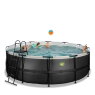 EXIT Black Leather pool ø427x122cm med sandfilterpump - svart