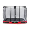EXIT Elegant Premium ground trampoline 214x366cm with Deluxe safety net - red