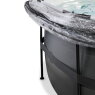 EXIT Black Leather pool ø450x122cm med sandfilterpump och tak och tillbehörsset - svart