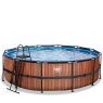 EXIT Wood pool ø488x122cm med sandfilterpump - brun