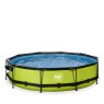 EXIT Lime pool ø360x76cm med filterpump och tak - grön