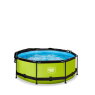 EXIT Lime pool ø244x76cm med filterpump och solsegel - grön