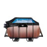 EXIT Wood pool 540x250x100cm med sandfilterpump och tak - brun