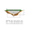 EXIT Elegant ground trampoline 214x366cm with Economy safety net - green