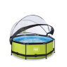 EXIT Lime pool ø244x76cm med filterpump och tak - grön