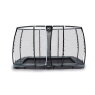 EXIT Supreme ground level trampoline 214x366cm with safety net - grey